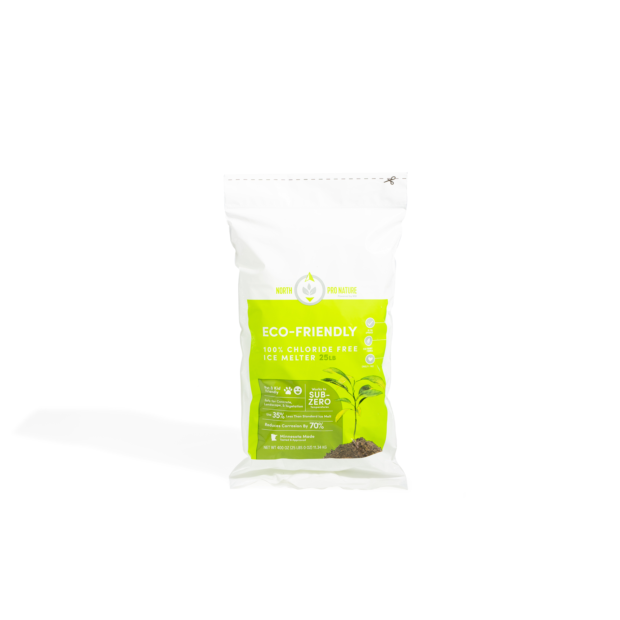 Northern Salt, North Pro Nature Chloride-Free Ice Melt 25 lb Bag, Product Form Granules, Model# 98106633